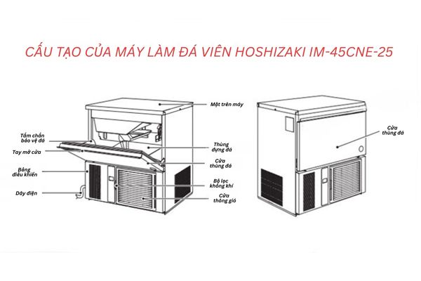 Cấu tạo máy làm đá viên 39kg/ngày Hoshizaki IM-45CNE-25