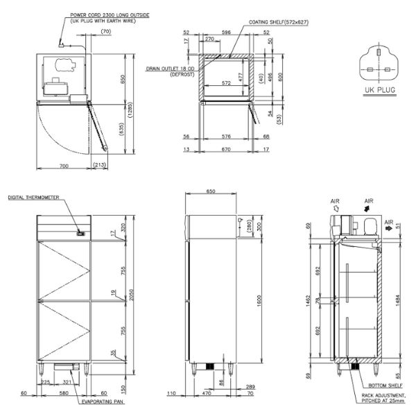 Cấu tạo của tủ đông Hoshizaki HF-76MA-S