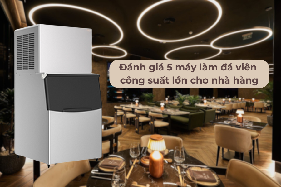 Máy làm nước đá công nghiệp hiện đại tại Bình Dương, cung cấp đá viên sạch cho nhiều ngành nghề.