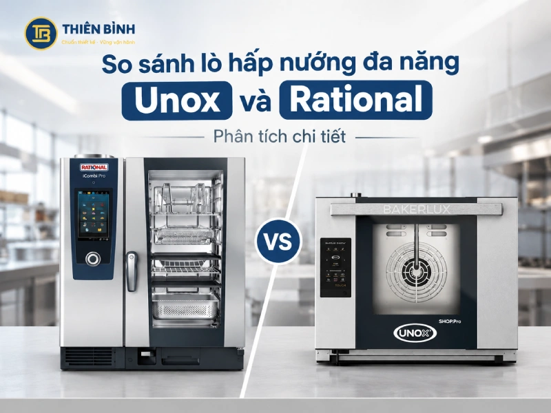 So sánh lò hấp nướng đa năng Unox và Rational