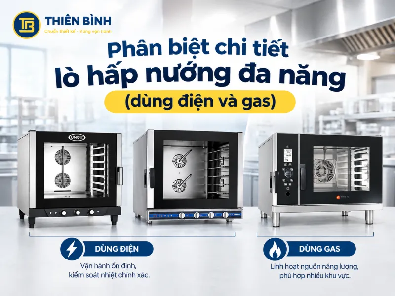 So sánh lò hấp nướng đa năng dùng điện và gas