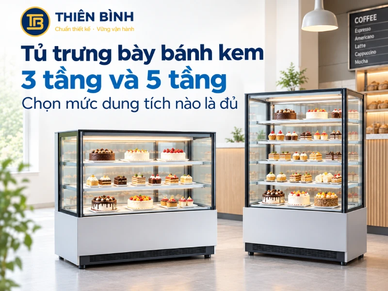 Tủ trưng bày bánh kem 3 tầng, 5 tầng: Chọn dung tích bao nhiêu là đủ? - ảnh 1 Tu trung bay banh kem 3 tang 5 tang Chon dung tich bao nhieu la du